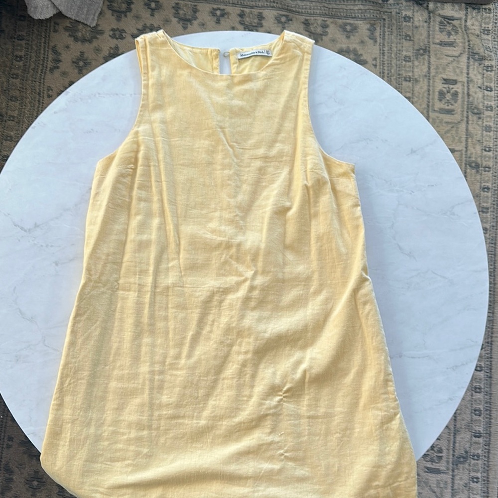 Abercrombie & Fitch Sleeveless Mini Dress in Pale Yellow